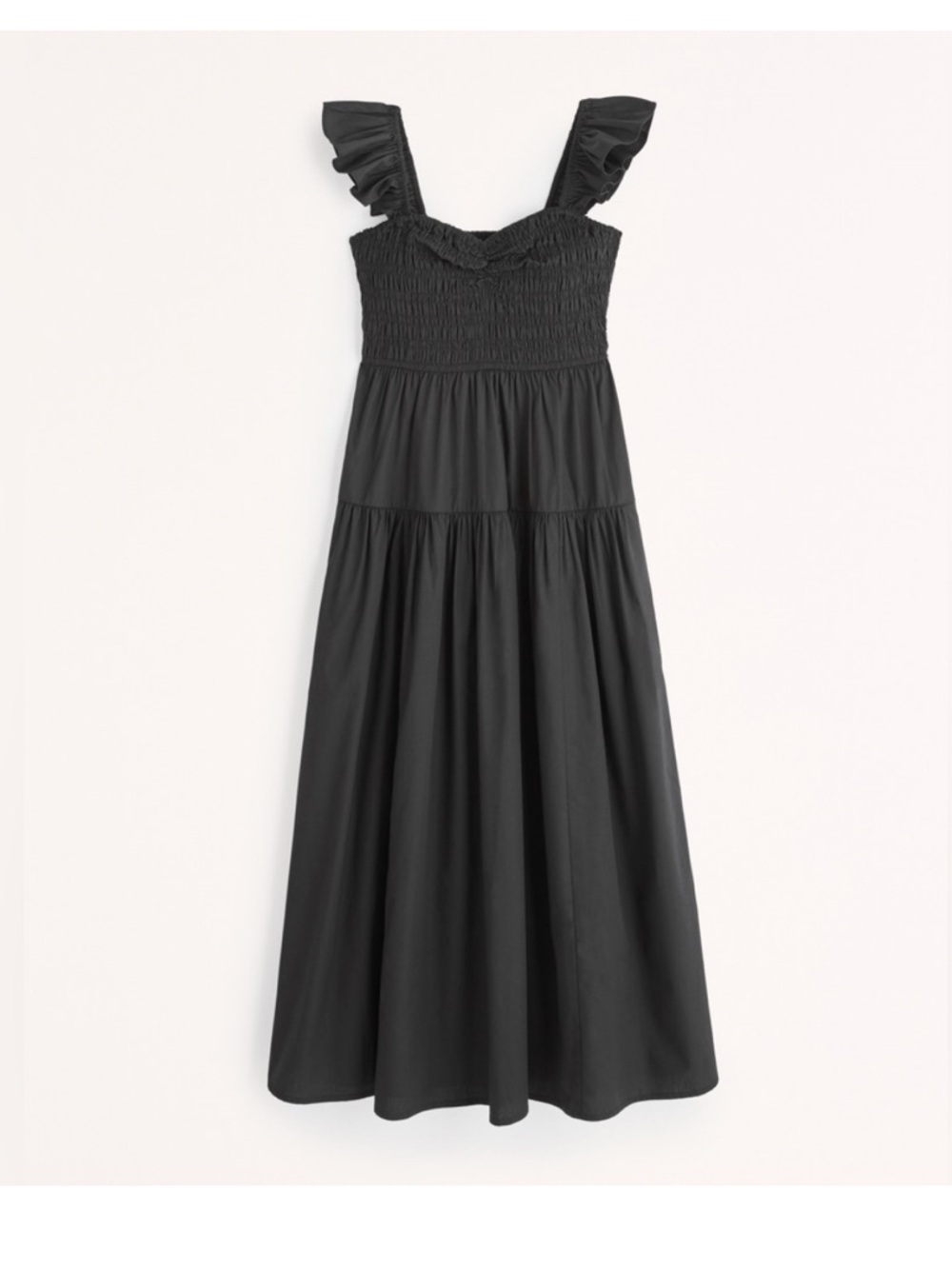 Abercrombie & Fitch Ruffle Strap Smocked Midi Dress